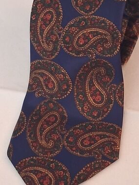 James Berry Paisley Tie in Blue & Brown Like New